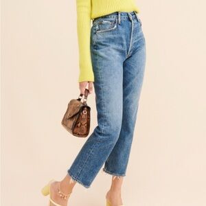 Agolde Riley Cropped Slim Straight Jeans